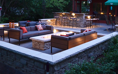 Kelley Landscape Brick Unilock Patio -  Brick & Stone Hardscapes